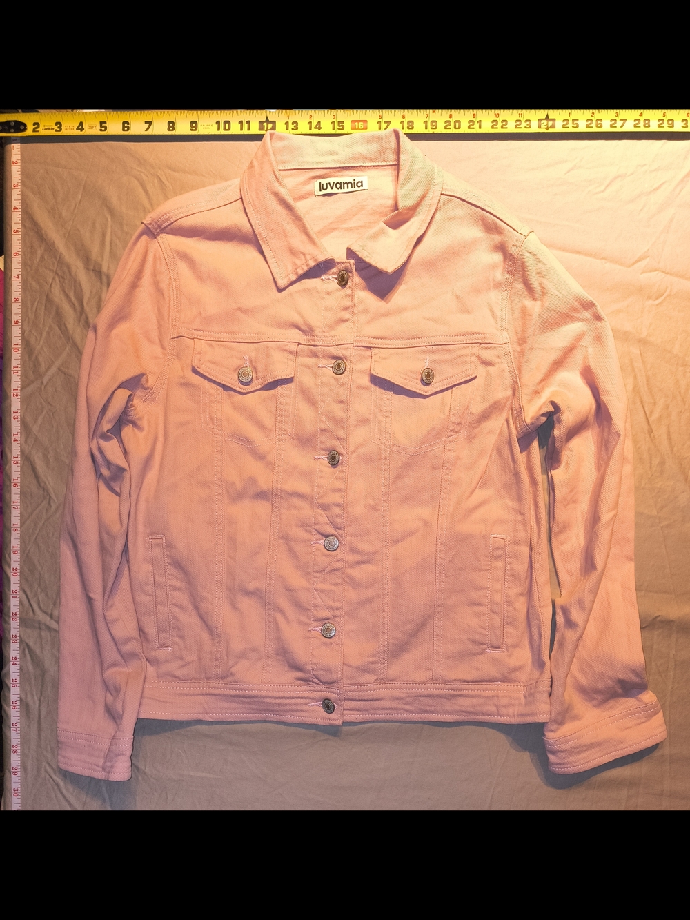 Luvamia Women's Soft Pink Denim Jacket